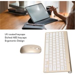 ciciglow Combo de Teclado Inalámbrico Y Ratón, Ultrafino, Rápido, 2,4 G, Teclado Inalámbrico para Ordenador, 78 Teclas, Juego de Teclado Y Ratón con Receptor USB para Ordenadores de(Dorado de Lujo) - Imagen 2