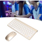 ciciglow Combo de Teclado Inalámbrico Y Ratón, Ultrafino, Rápido, 2,4 G, Teclado Inalámbrico para Ordenador, 78 Teclas, Juego de Teclado Y Ratón con Receptor USB para Ordenadores de(Dorado de Lujo) - Imagen 5