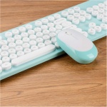 Teclado Ratón, Teclado Ratón Y Teclado Inalámbrico Bluetooth Combos Teclado Delgado Teclado Portátil para PC/Mac Negro Azul Rosa,Negro - Imagen 7