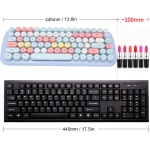 NEZE Combo de Ratón con Teclado Inalámbrico, Ratón de Teclado Inalámbrico Ligero Y Silencioso de 84 Teclas 2.4G para Windows 7 para Windows XP(Color Mezclado Caramelo-Azul Claro) - Imagen 3