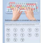 NEZE Combo de Ratón con Teclado Inalámbrico, Ratón de Teclado Inalámbrico Ligero Y Silencioso de 84 Teclas 2.4G para Windows 7 para Windows XP(Color Mezclado Caramelo-Azul Claro) - Imagen 4