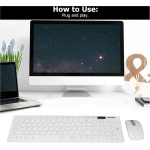 Dpofirs Combinación de Ratón Y Teclado Inalámbrico, Combinación de Teclado Y Ratón Portátil Compacto Silent2.4G Ultrafino 1600 PPP 78 Teclas para Juegos de Oficina en Casa - Imagen 2