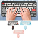 Juego De Ratón Y Teclado Inalámbrico De 78 Teclas, Teclado De Máquina De Escribir Retro Inalámbrico, Combinación De Ratón Y Teclado De 2,4G Para Ordenador De Sobremesa(Azul) - Imagen 2