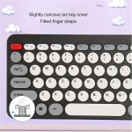 Juego De Ratón Y Teclado Inalámbrico De 78 Teclas, Teclado De Máquina De Escribir Retro Inalámbrico, Combinación De Ratón Y Teclado De 2,4G Para Ordenador De Sobremesa(Azul) - Imagen 8