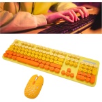 Teclado Inalámbrico y Teclado Inalámbrico Fácil de Operar Retro Punk con Ratón para Juegos Ajustable de 3 dpi Color Mezclado Azul Retro Recargable Teclados, Ratones y Accesorios - Imagen 3
