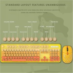 Teclado Inalámbrico y Teclado Inalámbrico Fácil de Operar Retro Punk con Ratón para Juegos Ajustable de 3 dpi Color Mezclado Azul Retro Recargable Teclados, Ratones y Accesorios - Imagen 4