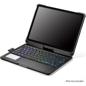 YIWENG Teclado BT Giratorio de 360 Grados para Teclado y ratón inalámbricos Recargables con retroiluminación de 7 Colores para 10.,Teclado del de Manzana