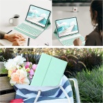 Funda con Teclado para 7,9" iPad Mini 5/4/3/2/1, Teclado Bluetooth inalámbrico Desmontable con Retroiluminación y Funda Protectora Delgada con Portalápices y Ratón, Verde Oscuro con Retroiluminad - Imagen 8