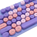 Vikye Teclado Mecánico, Teclado Inalámbrico de 104 Teclas 2,4G con Ratón Ajustable de 3 dpi, Teclado de Ordenador Punk Retro Fácil de Operar (Color Mezclado Púrpura) - Imagen 8