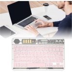 Combo de Teclado Inalámbrico Transparente, Conectividad de 3 Modos, Inalámbrico BT5.1 y 2.4G, Receptor USB, Compatibilidad con Múltiples Dispositivos, Puerto USB C, Amplia (Pink) - Imagen 5