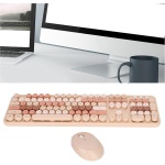 Combo de Ratón con Teclado Inalámbrico, Kit de Ratón con Teclado Inalámbrico de Tamaño Completo de Escritorio de 104 Teclas, Ergonómico Y Bonito,(Color de té de Leche Dulce Color Mezclado) - Imagen 9