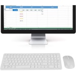 Neel Kit Combinado de ratón, Teclado y Teclado inalámbricos 2.4G, 108 Teclas para Game Office(White) - Imagen 5