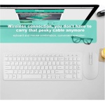 Neel Kit Combinado de ratón, Teclado y Teclado inalámbricos 2.4G, 108 Teclas para Game Office(White) - Imagen 8