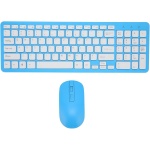 Teclado de Ratón Inalámbrico de 2,4G, Combo de Teclado y Ratón Resistente a la Decoloración Inalámbrico de 2,4G para Juegos de Ordenador con Transmisión de 10m (Blue) - Imagen 2