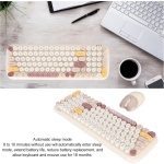 Ratón con Teclado Inalámbrico, 100 Teclas, Tamaño Completo, Redondo, Punk, Lindo Teclado de Color Caramelo, Ratón con Teclado Inalámbrico Colorido para Computadoras, PC, (Beige) - Imagen 5