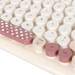 Ratón con Teclado Inalámbrico, 100 Teclas, Tamaño Completo, Redondo, Punk, Lindo Teclado de Color Caramelo, Ratón con Teclado Inalámbrico Colorido para Computadoras, PC, (Beige) - Imagen 8