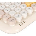 Ratón con Teclado Inalámbrico, 100 Teclas, Tamaño Completo, Redondo, Punk, Lindo Teclado de Color Caramelo, Ratón con Teclado Inalámbrico Colorido para Computadoras, PC, (Beige) - Imagen 9