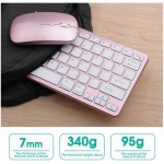 Qtynudy Teclado InaláMbrico Bluetooth RatóN Teclado de Modos Teclado Recargable Soporte de RatóN Tableta Computadora PortáTil Rosa - Imagen 3