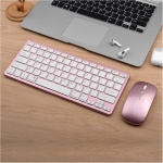 Qtynudy Teclado InaláMbrico Bluetooth RatóN Teclado de Modos Teclado Recargable Soporte de RatóN Tableta Computadora PortáTil Rosa - Imagen 5