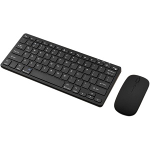 BRIUERG Teclado InaláMbrico Bluetooth RatóN Teclado de Modos Teclado Recargable Soporte de RatóN Tableta Computadora PortáTil Negro