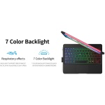 Jemora Teclado BT Giratorio de 360 Grados para Teclado y ratón inalámbricos Recargables con retroiluminación de 7 Colores para 10. - Imagen 9