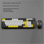 VBESTLIFE Combinación Inalámbrica de Teclado y Ratón para Juegos, Modo Dual de 100 Teclas, Juego de Ratón de 1600DPI para PC Portátiles, para Tabletas y Televisores Inteligentes (Yellow) - Imagen 7