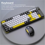 Vikye Teclado Mecánico, Teclado Inalámbrico Bluetooth de Modos Duales de 100 Teclas con Ratón de 1600 PPP, Juego de Ratón con Teclado de Teclas Flotantes para el Hogar, Dormitorio, - Imagen 3