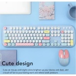 Combo de Teclado Inalámbrico y Ratón, Colorido Teclado de Máquina de Escribir de Tamaño Completo, Lindo Ratón de Gato, Diseño Ergonómico para Computadora de Escritorio y Portátil - Imagen 2