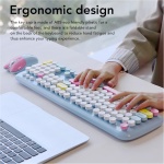 Combo de Teclado Inalámbrico y Ratón, Colorido Teclado de Máquina de Escribir de Tamaño Completo, Lindo Ratón de Gato, Diseño Ergonómico para Computadora de Escritorio y Portátil - Imagen 5