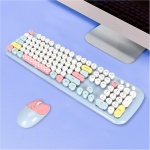 Combo de Teclado Inalámbrico y Ratón, Colorido Teclado de Máquina de Escribir de Tamaño Completo, Lindo Ratón de Gato, Diseño Ergonómico para Computadora de Escritorio y Portátil - Imagen 6