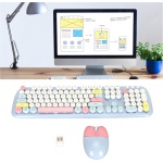 Combo de Teclado Inalámbrico y Ratón, Colorido Teclado de Máquina de Escribir de Tamaño Completo, Lindo Ratón de Gato, Diseño Ergonómico para Computadora de Escritorio y Portátil - Imagen 7