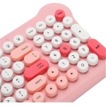 Sxhlseller Bonito Juego de Teclado y Ratón de Color, Conexión Inalámbrica de 2,4 GHz para Ordenador Portátil PC con Tecla Redonda y Diseño Retro (Rosa) - Imagen 8