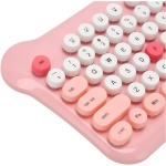 Sxhlseller Bonito Juego de Teclado y Ratón de Color, Conexión Inalámbrica de 2,4 GHz para Ordenador Portátil PC con Tecla Redonda y Diseño Retro (Rosa) - Imagen 9
