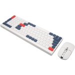 WINH Combo de Teclado y Ratón, Juego de Teclado Inalámbrico de Carga Tipo C, Teclas Redondas Ergonómicas de 2,4 GHz para Teléfono (Blanco Azul) - Imagen 9
