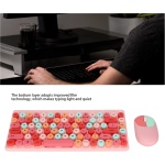 Goshyda Combo de Teclado Y Ratón, USB Inalámbrico Estilo de Escritura Retro 86 Teclas Botones Multimedia Ratones con Teclado, para Oficina en Casa(Rosa Color Mezclado) - Imagen 2