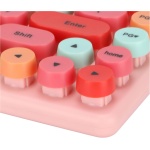 Goshyda Combo de Teclado Y Ratón, USB Inalámbrico Estilo de Escritura Retro 86 Teclas Botones Multimedia Ratones con Teclado, para Oficina en Casa(Rosa Color Mezclado) - Imagen 5