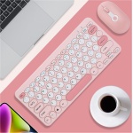 Teclado Retro, Lindo Teclado, Teclado y Mouse inalámbricos. Combinación de Teclas Elegantes, Delgadas y Redondas, Silenciosas y Ergonómicas con Teclado y Mouse de 2.4G para PC de - Imagen 2