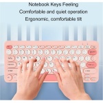 Teclado Retro, Lindo Teclado, Teclado y Mouse inalámbricos. Combinación de Teclas Elegantes, Delgadas y Redondas, Silenciosas y Ergonómicas con Teclado y Mouse de 2.4G para PC de - Imagen 4