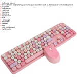 Juego de Teclado y Ratón, Teclado de Escritorio de 104 Teclas, Teclado Inalámbrico Inteligente para PC para Computadora (Tema Rosa) - Imagen 3