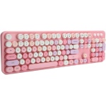 Juego de Teclado y Ratón, Teclado de Escritorio de 104 Teclas, Teclado Inalámbrico Inteligente para PC para Computadora (Tema Rosa) - Imagen 7
