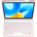 GUPENAA Rosado, Funda Teclado Español (Incluye Ñ) para Huawei Matepad 11.5 2023 (BTK-W00), Retroiluminación de 7 Colores, Teclado Bluetooth Inalámbrico Magnético Desmontable con Ratón - Imagen 1
