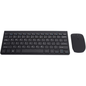 Juego de Ratón y Teclado Inalámbrico Diseño Ultrafino y Ergonómico para Oficina en Casa, 2.4G, Resolución Fotoeléctrica de 1200dpi con Señal Estable y Calidad Garantizada (Negro)