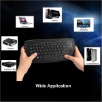 Irfora Mando a distancia universal E30 2,4 GHz inalámbrico teclado con trackball ratón rueda de desplazamiento mando a distancia para Android TV Box Smart TV PC Notebook Negro - Imagen 4