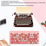 Annadue Teclado Inalámbrico, Combinación de Teclado y Ratón para Máquina de Escribir Retro, Teclas Redondas Coloridas, 2,4 GHz, Tamaño Completo, 3 dpi, para PC, Portátil y de Escritorio - Imagen 4