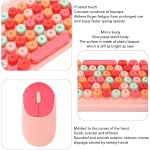 Annadue Teclado Inalámbrico, Combinación de Teclado y Ratón para Máquina de Escribir Retro, Teclas Redondas Coloridas, 2,4 GHz, Tamaño Completo, 3 dpi, para PC, Portátil y de Escritorio - Imagen 8