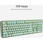 Ratón Inalámbrico, Soporte Ajustable Botones Multimedia Teclado Inalámbrico para XP / Win7 / Win8 / Win10(Versión de Color Mezclado Verde Dulce) - Imagen 2