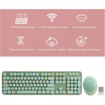 Ratón Inalámbrico, Soporte Ajustable Botones Multimedia Teclado Inalámbrico para XP / Win7 / Win8 / Win10(Versión de Color Mezclado Verde Dulce) - Imagen 6