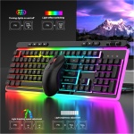 Teclado Mecánico Retroiluminado RGB, 104 Plus 7 Teclas, Teclado Inalámbrico de 2,4 GHz con Ratón Recargable, dpi Ajustable de 3 Niveles, para XP, Win 7 8 10 11, OS X OS, - Imagen 5