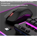 Teclado Mecánico Retroiluminado RGB, 104 Plus 7 Teclas, Teclado Inalámbrico de 2,4 GHz con Ratón Recargable, dpi Ajustable de 3 Niveles, para XP, Win 7 8 10 11, OS X OS, - Imagen 6