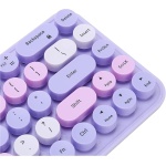 Juego de Teclado Inalámbrico, Teclado Ergonómico con Suspensión Automática y Ratón Combinado de 2,4 GHz, Bonito Retro para Oficina (Tema Morado) - Imagen 8